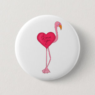 Ein Flamingo in Liebe Button
