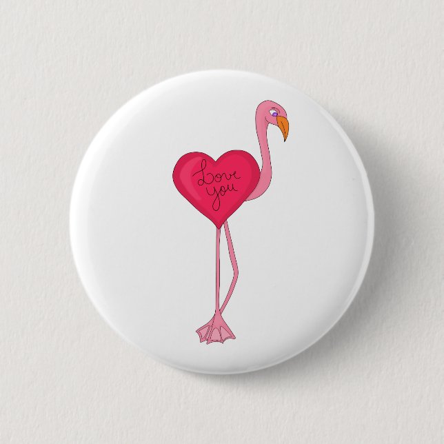 Ein Flamingo in Liebe Button (Vorderseite)