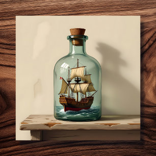 Ein Flaschenschiff Leinwanddruck