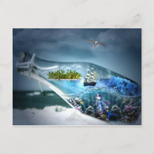 Ein Flaschenschiff Postkarte