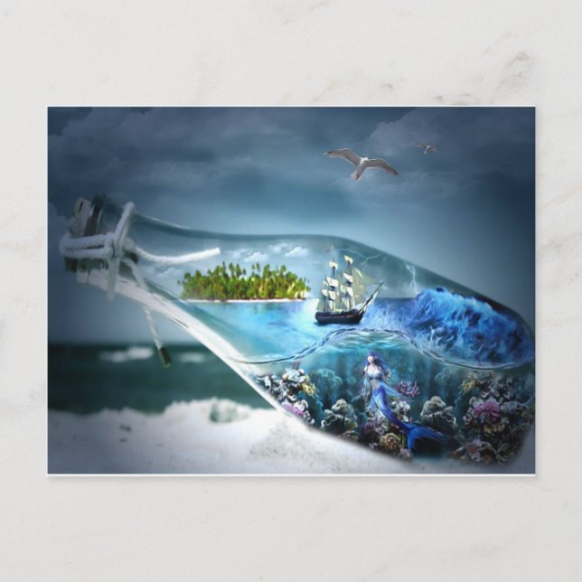 Ein Flaschenschiff Postkarte (Vorderseite)