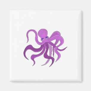Ein flauschiger Oktopus schwingender Tentakel Magnet