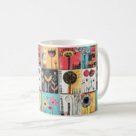 Ein Flickwerk spielerischer Blooms Kaffeetasse
