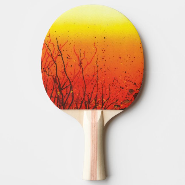 Ein flippiger vibrierender orange tischtennis schläger (Vorderseite)