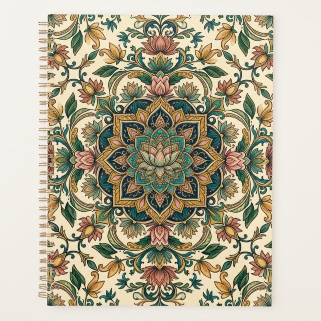 Ein florales Mandala-Muster Planer (Vorderseite)