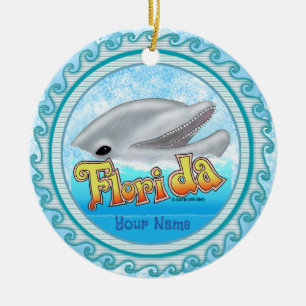 Ein Florida-Delfin Keramik Ornament