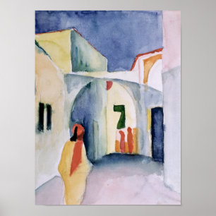 Ein flüchtiger Blick hinunter eine Gasse Poster