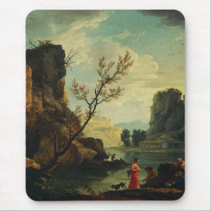 Ein Fluss mit Fischern von Joseph Vernet Mousepad