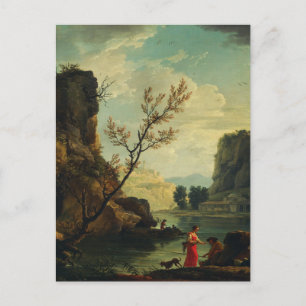 Ein Fluss mit Fischern von Joseph Vernet Postkarte