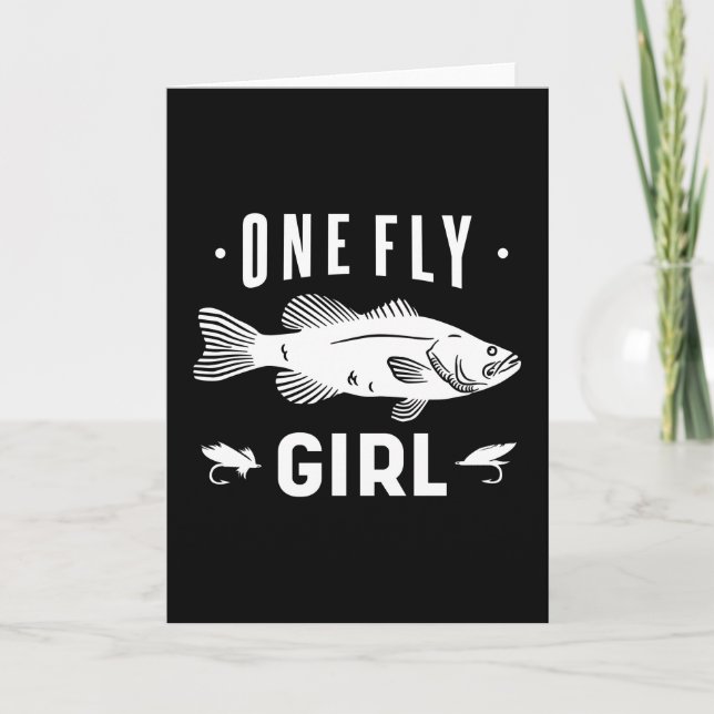 Ein Fly Girl Funny Fomens Fishing-Geschenk Karte (Vorderseite)