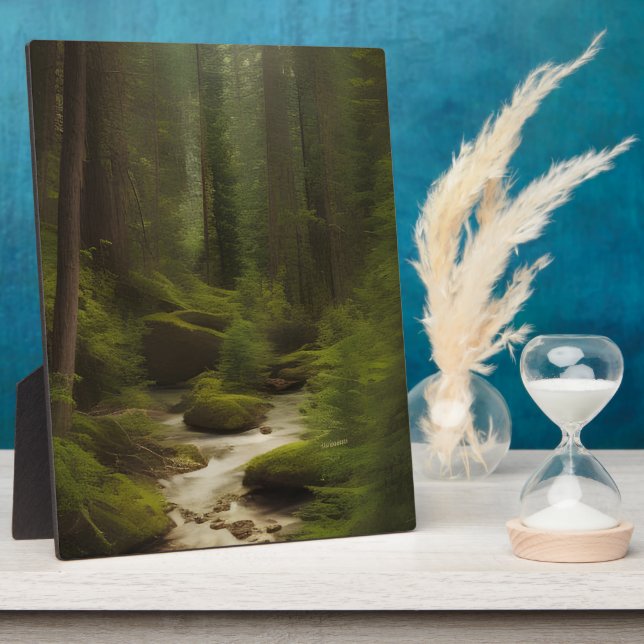 Ein Forest Stream Tabletop Art Fotoplatte (Seite)