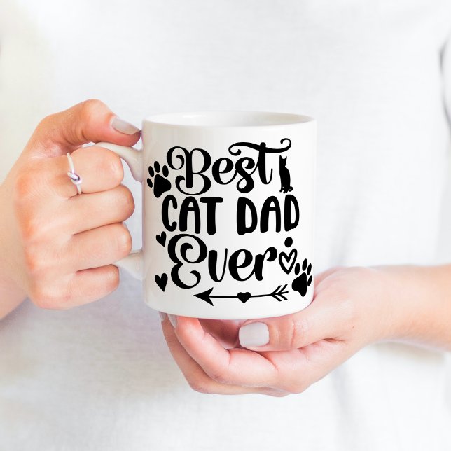 Ein Foto Bester Cat Vater je Pet Paw Prints Kaffeetasse (Von Creator hochgeladen)