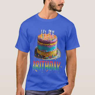Ein Foto Design Brithday Kuchen Farben Design Männ T-Shirt