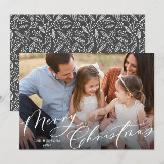 Ein Foto Elegant White Script Frohe Weihnachten