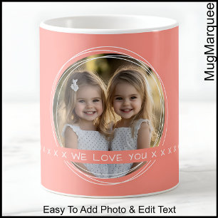 Ein Foto mit individuellem Text / Nachricht Korall Kaffeetasse