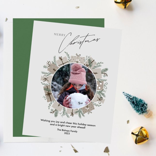 Ein Foto Moderne frohe Weihnachtsgrüße Feiertagskarte (Von Creator hochgeladen)