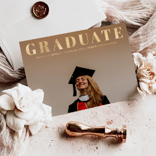 Ein Foto Moderne Minimalistische Graduierungsparte Folieneinladung