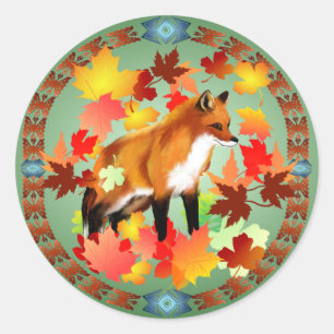 EIN FOX FALL RUNDER AUFKLEBER