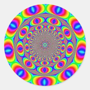 Ein Fraktal für optische Leckerei Runder Aufkleber