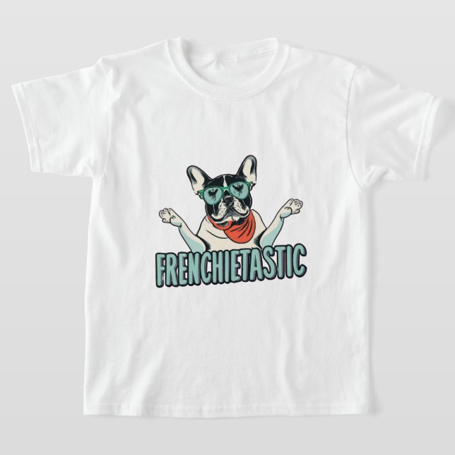 Ein französischer Bulldog in fröhlicher Stimmung T-Shirt (Ablage )