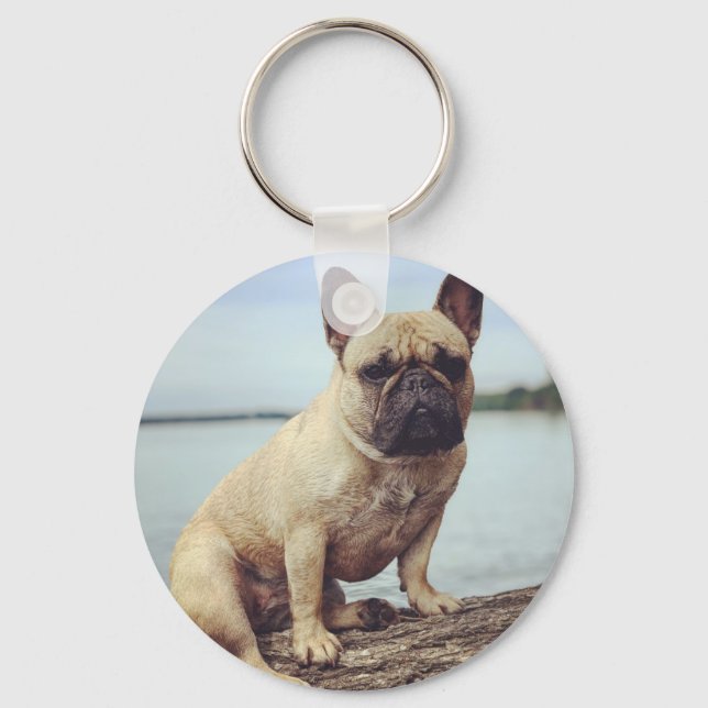 Ein französischer Bulldog Schlüsselanhänger (Vorderseite)