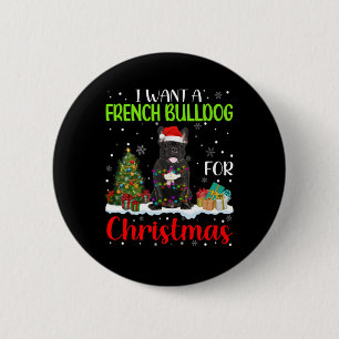 Ein französischer Bulldog zu Weihnachten Coolen We Button