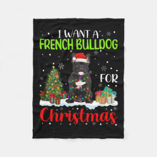 Ein französischer Bulldog zu Weihnachten Coolen We Fleecedecke