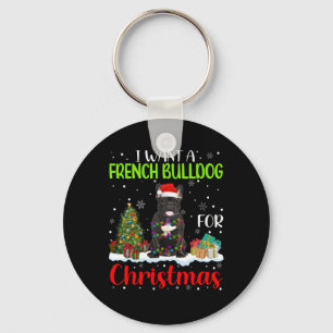 Ein französischer Bulldog zu Weihnachten Coolen We Schlüsselanhänger