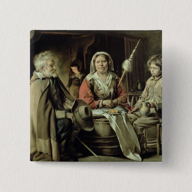 Ein französischer Innenraum, c.1645 Button (Vorderseite)