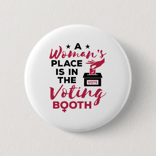 Ein Frauenplatz ist im Abstimmungsstand Button