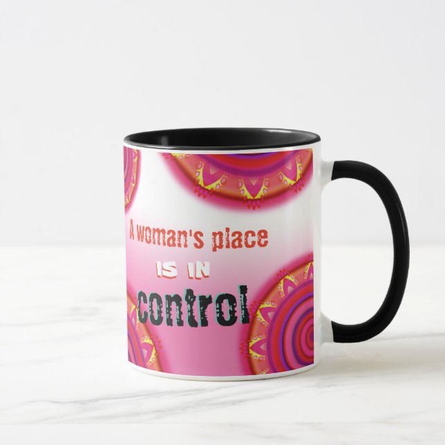 Ein Frauenplatz, trendige Tasse. Tasse (Rechts)