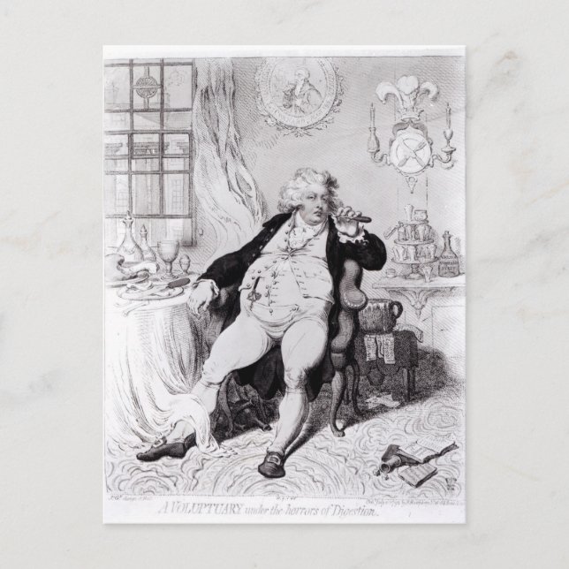 Ein Freiwilliger unter den Horror der Verdauung Postkarte (Vorderseite)