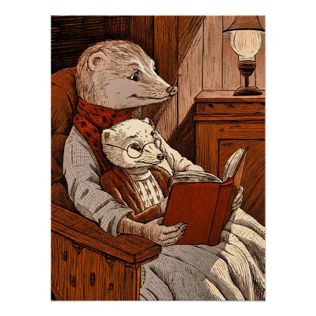 Ein Frettchen, das ein Freies liest, hat ein Frett Poster (Vorderseite)