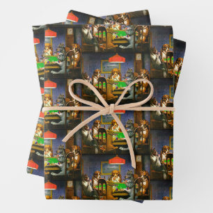 Ein Freund in der Not Hunde beim Pokern Geschenk Geschenkpapier Set