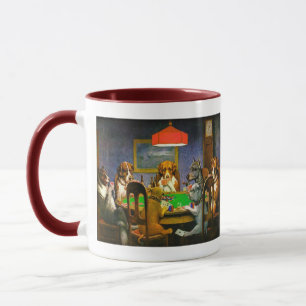 Ein Freund in der Not Hunde beim Pokern Lustig Tasse