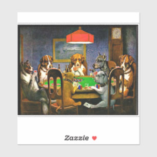 Ein Freund in der Not, Hunde spielen Poker, Aufkleber