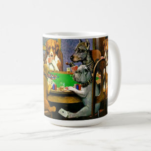 Ein Freund in der Not, Hunde spielen Poker, Kaffeetasse
