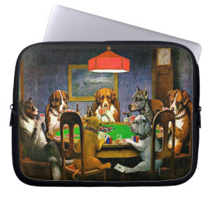 Ein Freund in der Not, Hunde spielen Poker, Laptopschutzhülle