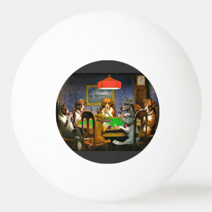 Ein Freund in der Not, Hunde spielen Poker, Tischtennisball