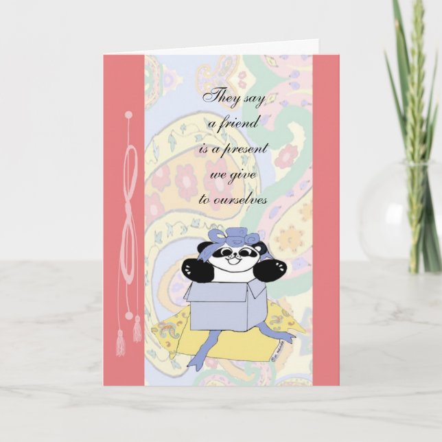 Ein Freund ist ein Geschenk, das wir uns selbst Dankeskarte (Vorderseite)