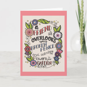 Ein Freund ist eins... Garden Quote Grußkarte Karte