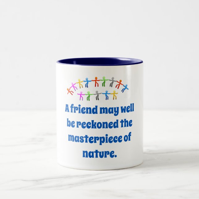 Ein Freund kann gut geschätzt werden - Freundschaf Zweifarbige Tasse (Mittel)