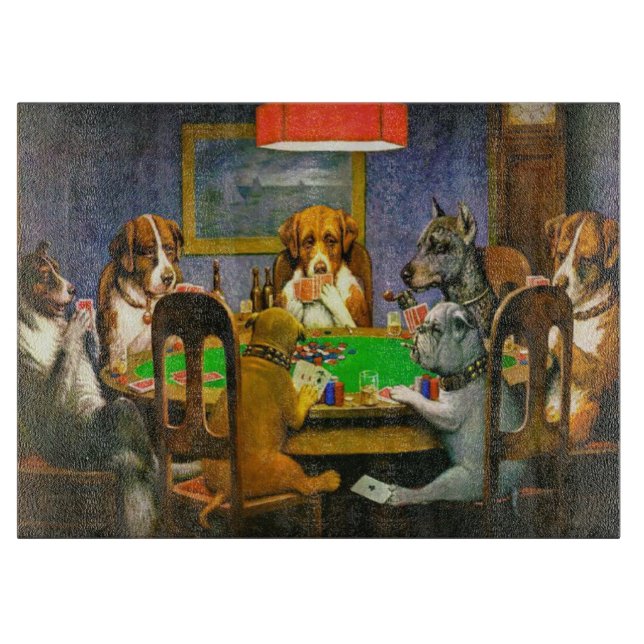 Ein Freund von Hunden, der Poker Cassius Marcel sp Schneidebrett (Vorderseite)
