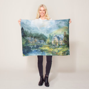 Ein friedliches schottisches Dorf Fleecedecke