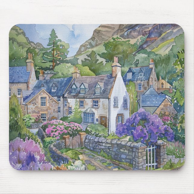 Ein friedliches schottisches Dorf Mousepad (Vorne)