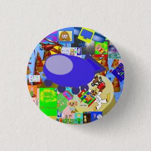 Ein froher Raumschiff-Cartoon Button