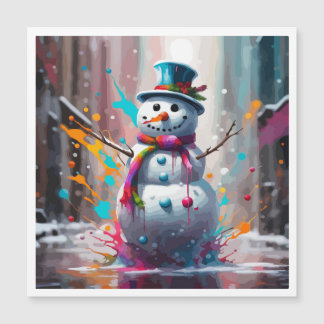 Ein froher Snowman-Kalender Magnetkarte