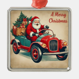 Ein froher Weihnachten Vintager Weihnachtsmann in  Ornament Aus Metall