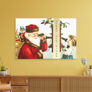 Ein froher Weihnachtsmann von Ellen Clapsaddle Leinwanddruck