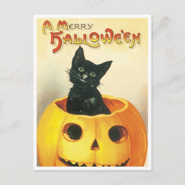 Ein frohes Halloween Feiertagspostkarte (Vorderseite)